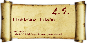 Lichtfusz István névjegykártya